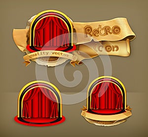 Theatre Stage vector icons