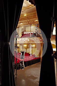 Theatre View Through Stage Curtain