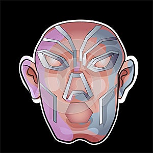 Theatrical or Carnival Human Mask Vector Illustration