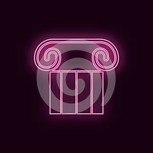 Theatrical column, neon, icon. Theater ruby color neon ui ux icon. Theater sign logo vector - Vector