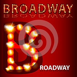 Theatrical Lights Broadway Text photo