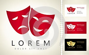 Theatrical masks logo vector