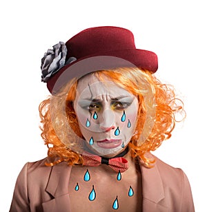 Theatrical sad clown