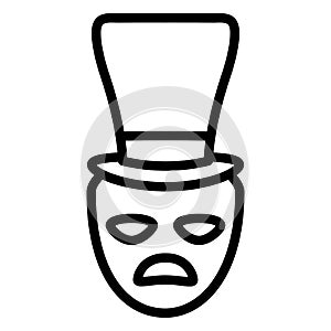 Theatrical sad masks with tophat