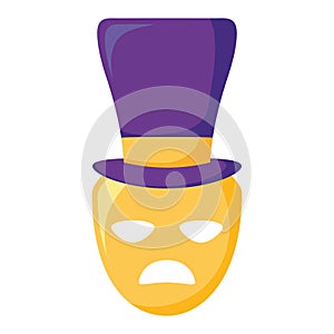 Theatrical sad masks with tophat