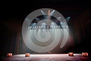 Theatrical stage with curtain photo