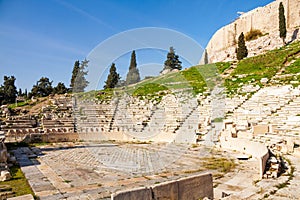 Theatro Dionisou close view in Athens, Greece photo