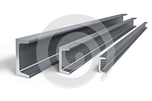 Thee steel C-beams of different size