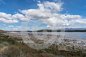 Theewaterskloof Dam in drought in Western Cape province, South Africa photo