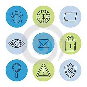 Theft identity set icons