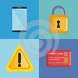 Theft identity set icons