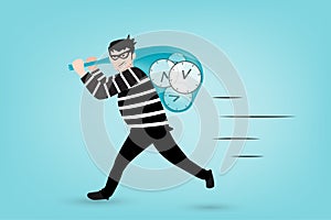 Theif of time in vector style photo