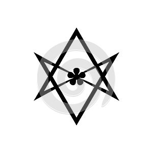 Thelema Unicursal hexagram religious symbol simple icon photo