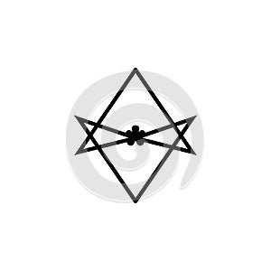 Thelema Unicursal hexagram sign icon. Element of religion sign icon for mobile concept and web apps. Detailed Thelema Unicursal he