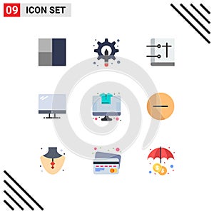 Set of 9 Vector Flat Colors on Grid for online, imac, christian, device, computer photo