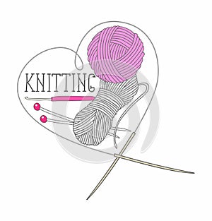 the theme of circular patterns of knitting. It can be used for stickers and labels