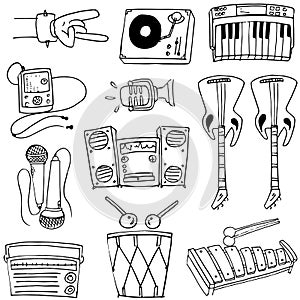 Theme music doodles vector art
