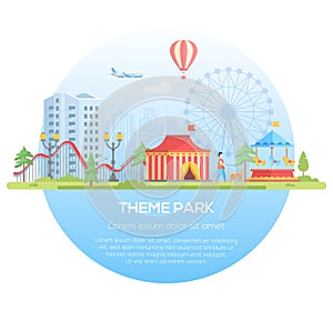 Theme park - modern flat design style vector illustration photo