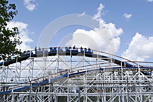 Theme park roller coaster