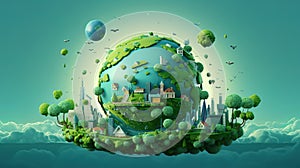 The theme of World Ozone Day is to protect the earth and protect the environment,AI generated.