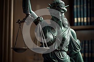 Themis holds the Scales of Justice. Statue of Liberty holding the scales of justice. The concept of Justice