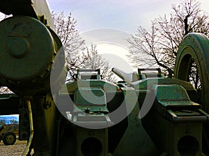 Then a cannon howitzers - the view from the loopholes, Soviet combat weapon of WWII