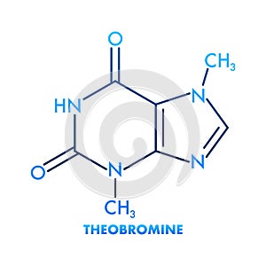 Theobromine chemical formula. Theobromine chemical molecular structure