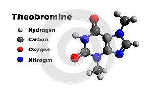 Theobromine 3D chemical formula