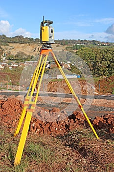 Theodolite on a construction site