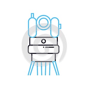 theodolite line icon, outline symbol, vector illustration, concept sign