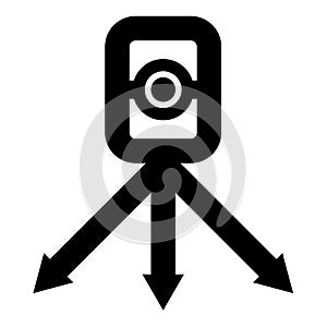 Theodolite survey equipment for measurements on tripod geodetic device tacheometer research level instrument geodesy tool icon