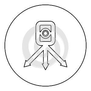 Theodolite survey equipment for measurements on tripod geodetic device tacheometer research level instrument geodesy tool icon in