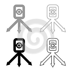 Theodolite survey equipment for measurements on tripod geodetic device tacheometer research level instrument geodesy tool set