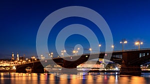 Theodor Heuss bridge at night