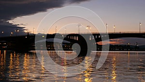 Theodor-Heuss-Bruecke - timelapse at dusk