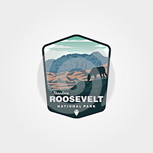 Theodore roosevelt national park vector logo symbol illustration design photo