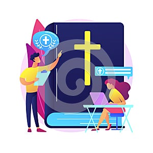 Theological lectures abstract concept vector illustration.