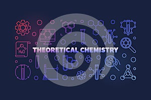 Theoretical Chemistry vector colorful outline illustration