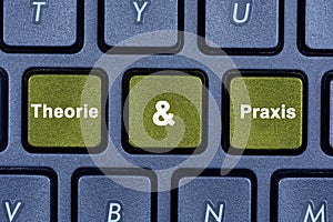 Theorie & Praxis words on keyboard button photo