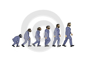 theory of evolution, color evolution illustration, for illustration and background