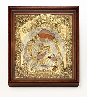 Theotokos of Tolga in golden salary photo