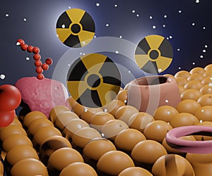 Theranostic radiopharmaceuticals. A radionuclide is combined with a targeting or Binding molecul photo