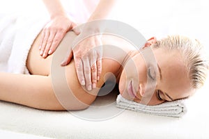 Therapeutic massage, heals the pain and relaxes photo