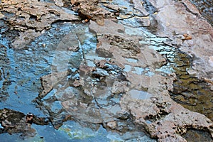 Therapeutic mineral water at a natural hot spring in Karlovy Vary, Czech Republic. hydrogen sulphide