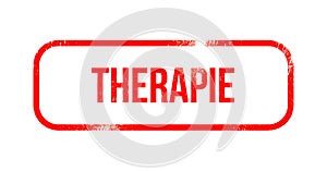 therapie - red grunge rubber, stamp