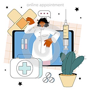Therapist online service or platform. Healthcare and prevention