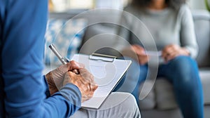 The therapy counseling session.AI generated image