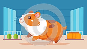 A therapy guinea pig entices a resident to play by running around its enclosure its adorable squeaks and curious nature photo