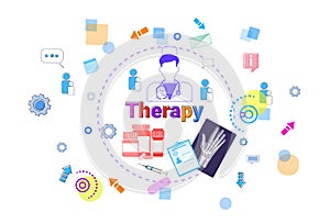 Therapy Healthcare Banner Medical Help, Medicine Treatment Concept