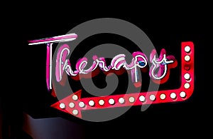 Therapy Neon Sign at Night